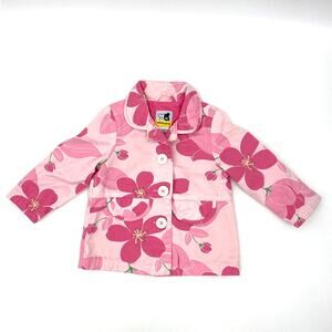 Sprockets Girls Pink Floral Jacket Button Front Long Sleeve Baby Size 12 Months
